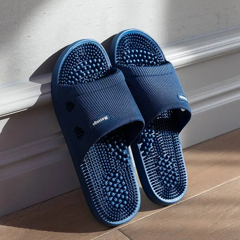 Soft slippers summer slippers massage slippers anti slip sandals Solid Color Massage Slippers For Women Non-slip Open Toe Bathroom Slippers Soft Indoor Sandals Summer