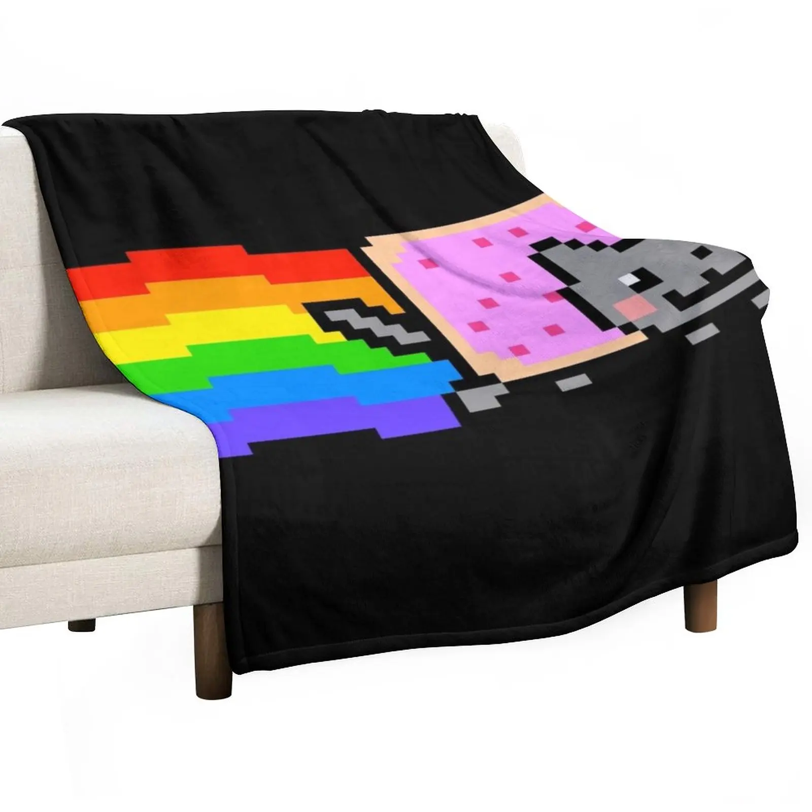 

Rainbow cat meme Throw Blanket Furry Blankets throw blanket for sofa