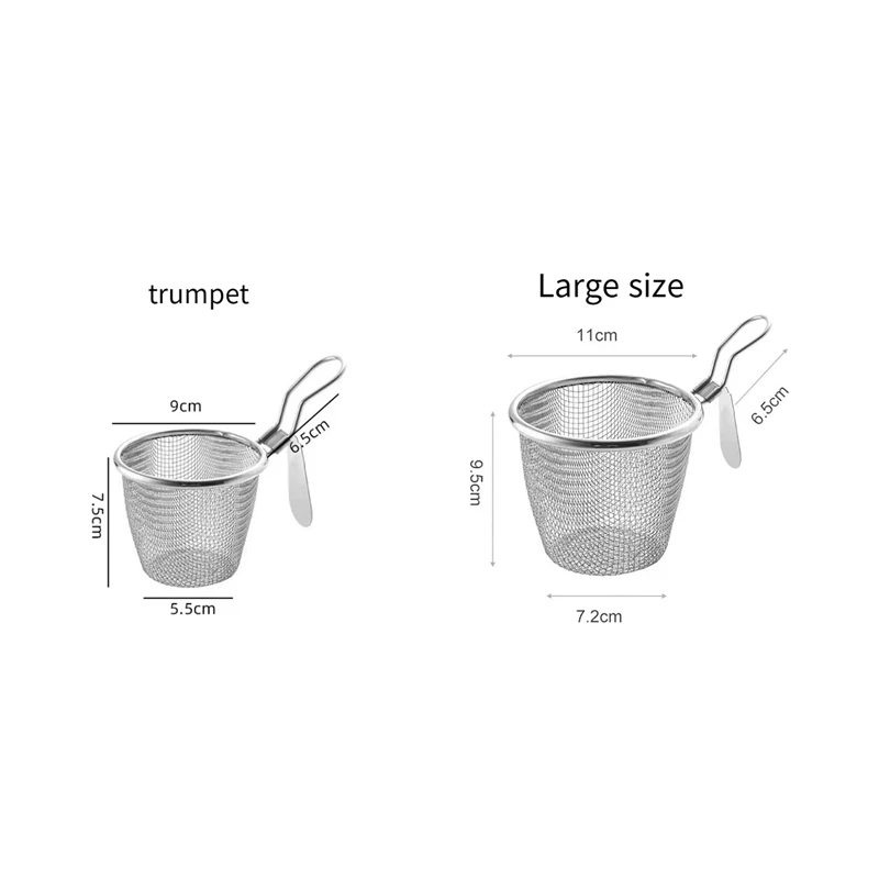 

ABSF 2Pcs Stainless Steel Colander Strainer Basket Food Kitchen Colander Baskets Hot Pot Frying Strainers Serving Noodle