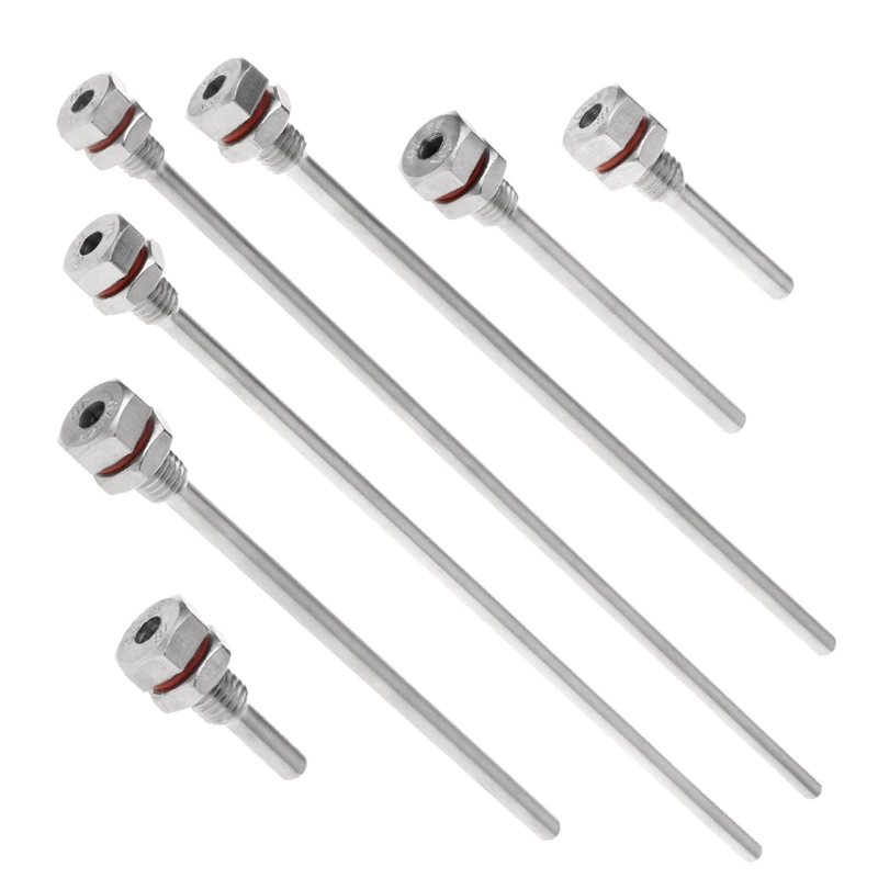 

367D Professional Thermowell Stainless Steel M10X1.5 Thread OD6mm for Temperature 35/50/100/150/200/250/300mm Durable