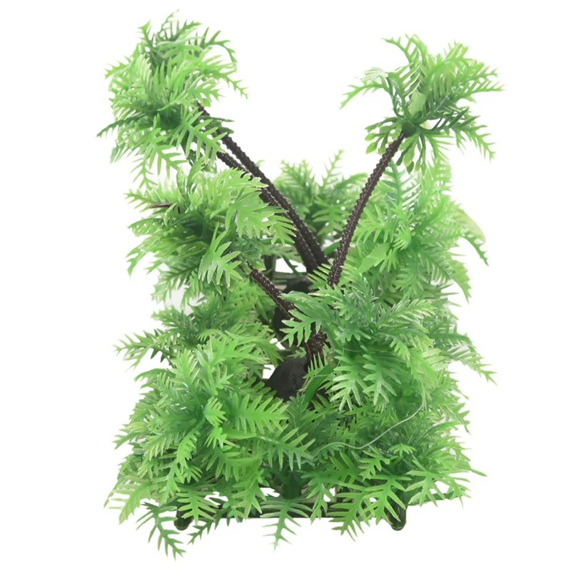 

3X 3.9 Inch Height Artificial Coconut Palm Plant For Aquarium Fish Tank Green