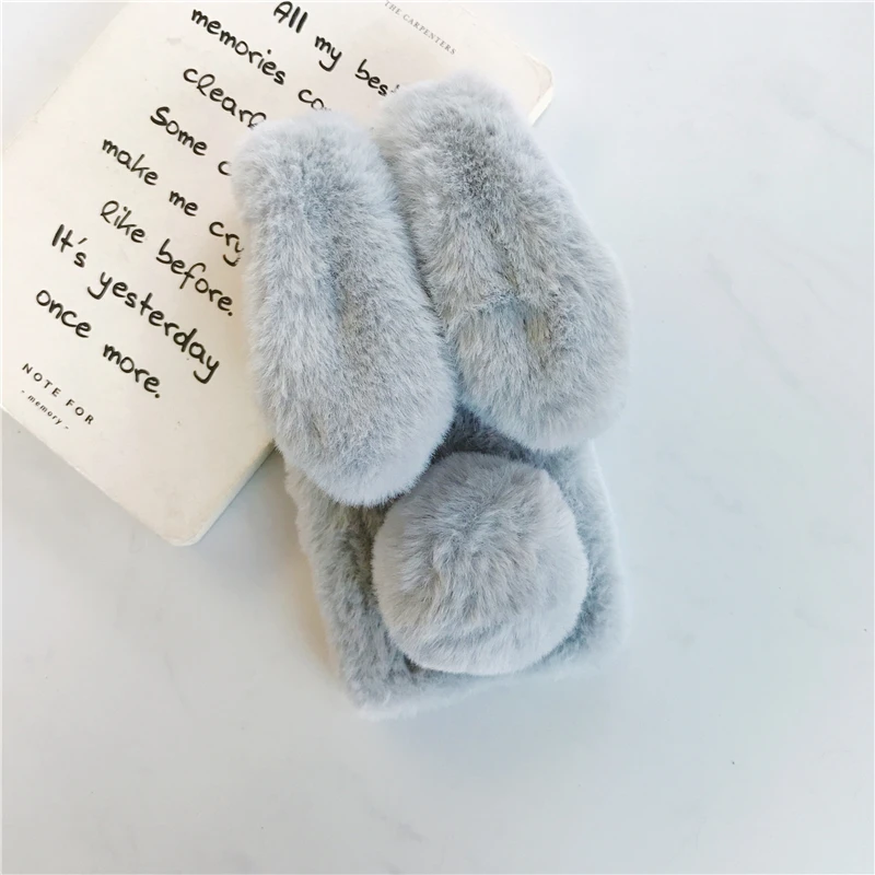Warm Furry Rabbit Bunny Fur Soft Plush Phone Case Cover