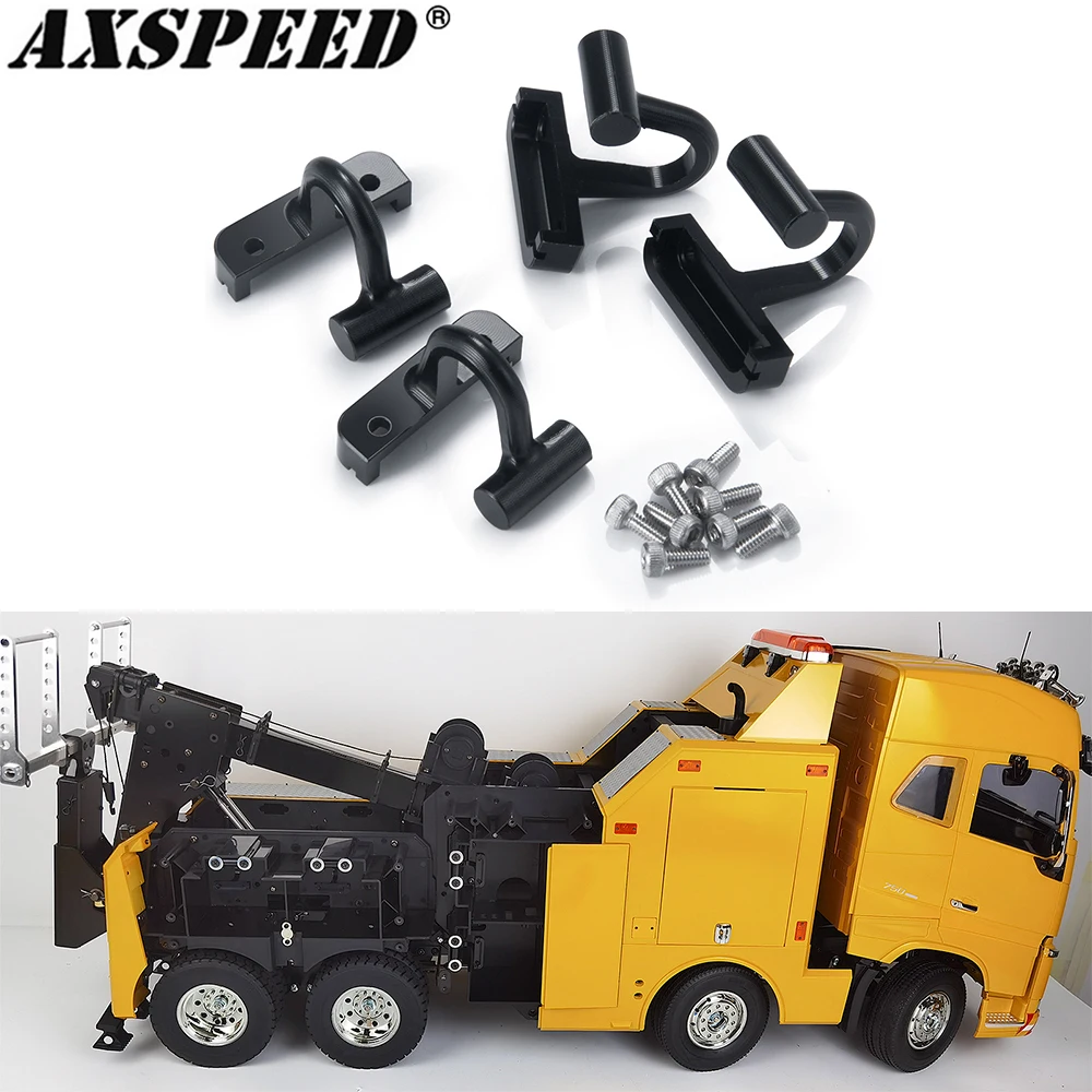 Axspeed Metal Cerniera Rc Trailer Cargo Box Cerniera Per Tamiya 1/14 Fh16 Globetrotter 8 X4 Tow Truck Heavy Rescue Upgrade Parts
