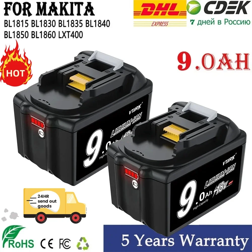 Upgrade 18V 9000mAh Li-ion Battery For Makita Power Tools with LED Li-ion Replacement BL1860 1850 BL1830 BL1830B BL1860 power tool battery rechargeable battery