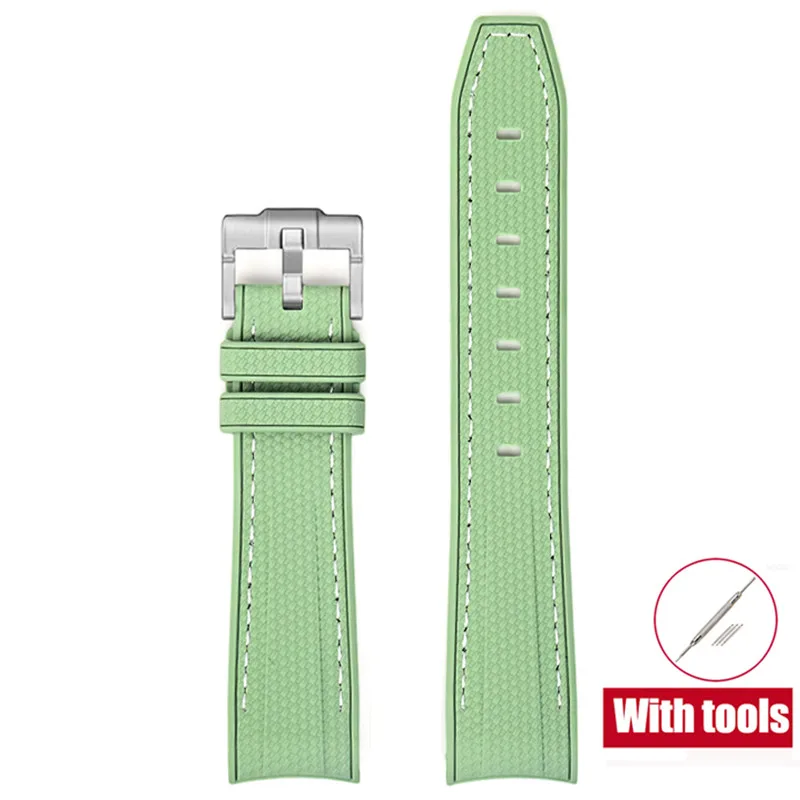 20mm Premium Diving Strap - Arc Curved End TPU Rubber Bracelet with Watch Band Tools