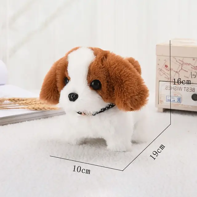 18CM Electric Simulation Puppy Plush Toys Interactive Dog Robot Walking  Barking Tail Wagging Toy for Kids Birthday Xmas Gift - AliExpress