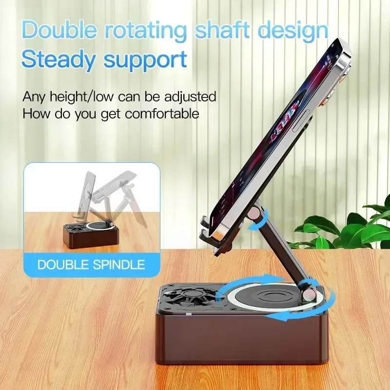 New Bluetooth Speaker with Cell Phone Holder Stand Adjustable Desktop Live Lazy Tablet Bracket Support Portable Wireless Speaker