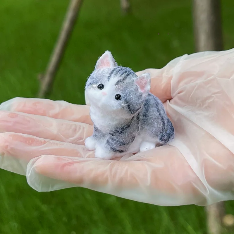 Handmade Silicone Cute Cat Kitten Super Soft Taba Squishy mochi stress relief squishy fidget toy Mini cat ornament 6