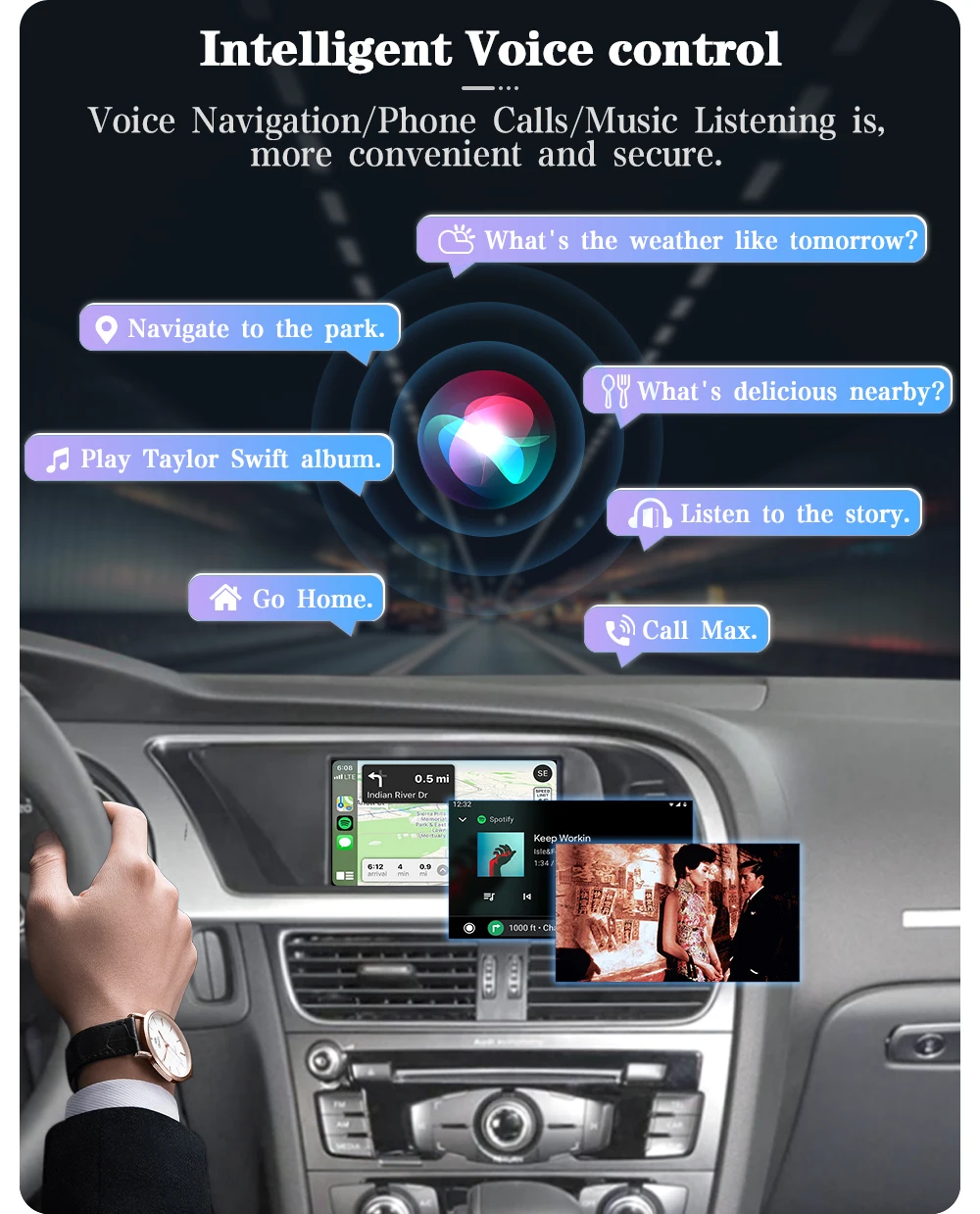 AUTOTOP Android Auto Smart Adapter für Audi A4/A5/S4/S5/Q5 MMI 2G/3G Wireless CarPlay AirPlay MirrorLink Bluetooth GPS Wifi – Detail 5