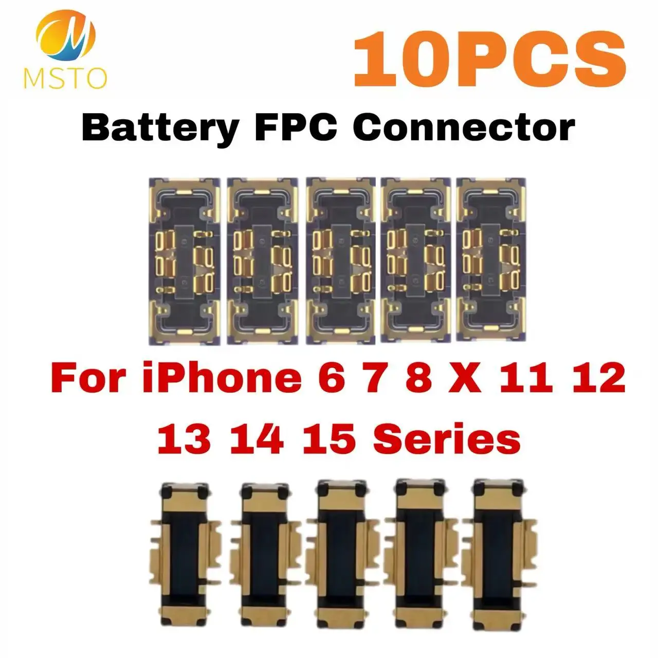 Cavo flessibile con connettore FPC per batteria (10 pezzi) per iPhone 14 15 Plus 13 12 11 Pro Max 7 6S X XR 8 Plus Clip Plug