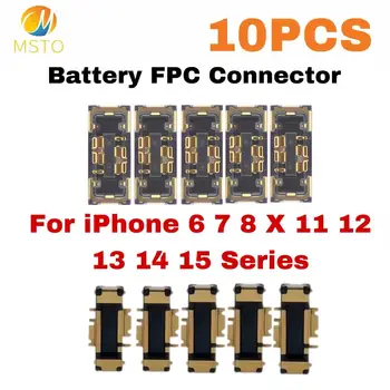 Cavo flessibile con connettore FPC per batteria (10 pezzi) per iPhone 14 15 Plus 13 12 11 Pro Max 7 6S X XR 8 Plus Clip Plug