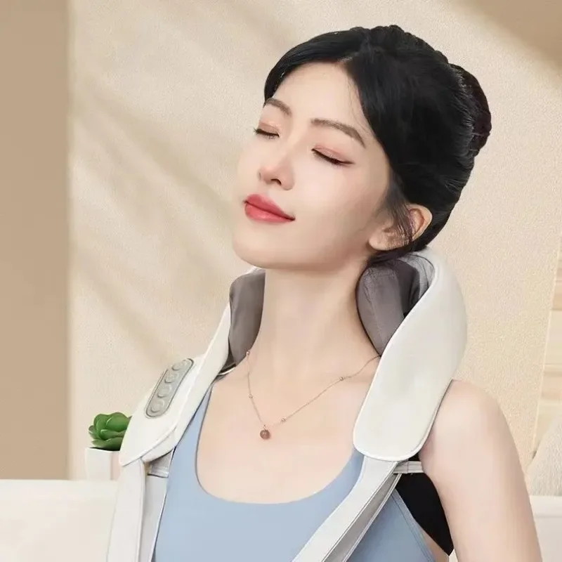 가열 주무르는 목 마사지기, 자동차 사무실 가정 목 어깨 마사지기 벨트, 통증 완화 목 어깨 마사지기