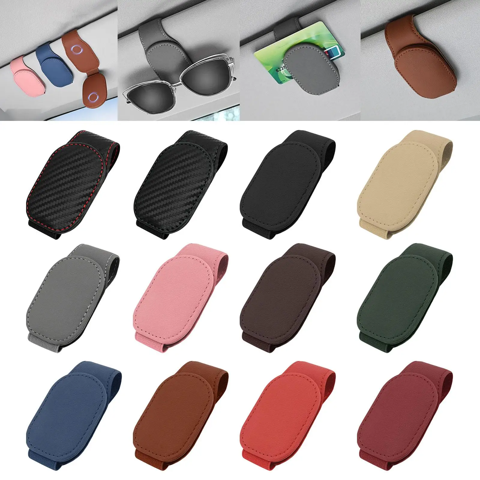 Car Sun Visor Glasses Holder Auto Sun Visor Organizer for Receipts