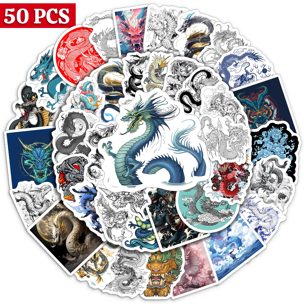 

Cool Chinese Dragon Stickers Tradition Animal Aesthetic Decals DIY for Laptop Luggage Motorcycle Phone Waterproof Child Toy PVC