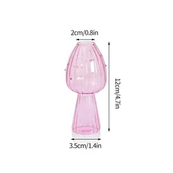 Artistic Mushroom Glass Vase for Hydroponic Plants and Aromatherapy Decor (S5 mushroom vase)