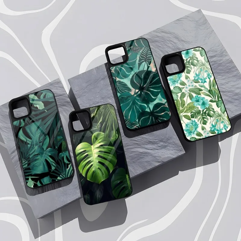 Leaves Monstera Green Phone Case Pc + Tpu Funda Per Samsung Galaxy S10 S30 S22 S20 S21 Plus Ultra Note 10 Cover