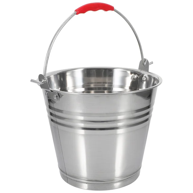 Stainless Steel Bucket Large Capacity Ice Cube Container Circle Vase Multipurpose Milk Portable Metal Water