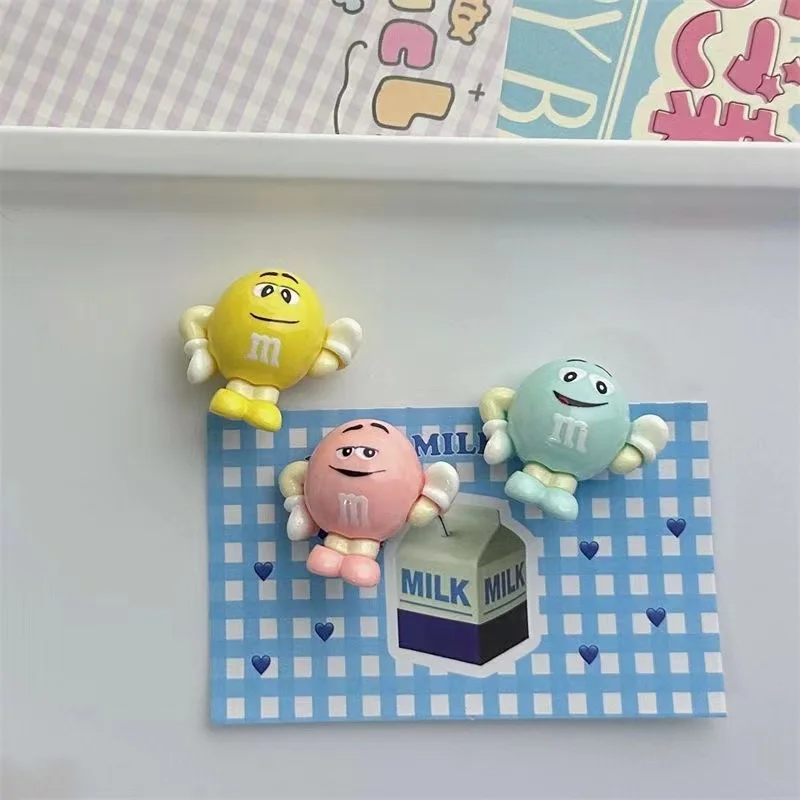 Three-dimensional Cute Fun M Bean Refrigerator Stickers Home Decor