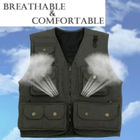 Men's Multi Pocket Canvas Vest for Outdoor Work