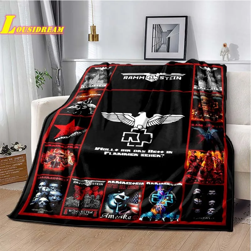 

RAMMSTE printed blanket heavy metal band blanket children's warm air conditioning quilt sofa bedding traveler birthday gift