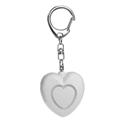 Heart - Shaped 125dB LED Light Emergency Safety Alarm Keychain (White)