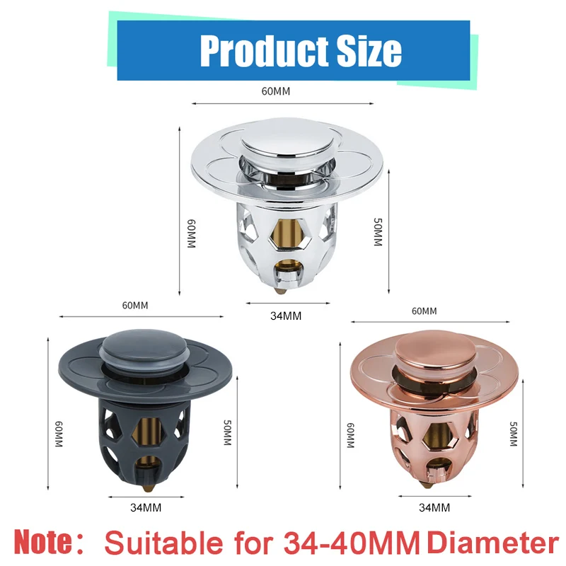 Drain Stopper Drain Filter Shower Water Stopper Shower Drain Cover Silicone Drain Stopper Basin Drain Stopper Drain Strainer Hair Catcher Stopper Bathroom Sink Plug Basin Sink Drain Washbasin Drain Plug Bathroom Sink Stopper Pop-Up Bounce Core Basin Drain Filter Valve Hair Catcher Shower Sink Strainer Bath Stopper Bathroom Cover
