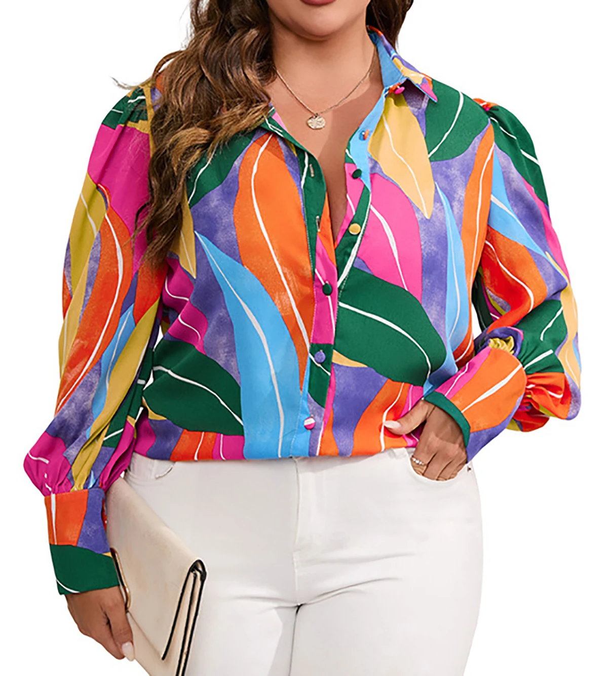 

2023 Plus Size Women's Blouses Chiffon Long Sleeve Fashion Clothes Designs Ladies Elegant Clothing