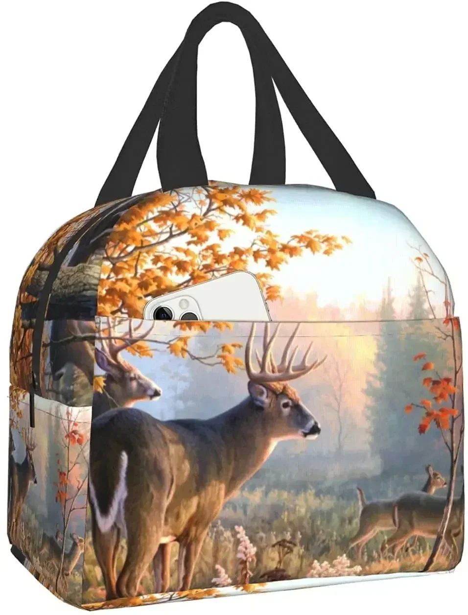 

Deer Lunch Bag Cooler B ag Women Men Tote Ba g Insulated Lunch Box Thermal Bento Bag Lunch Bags for Women Picnic Work School
