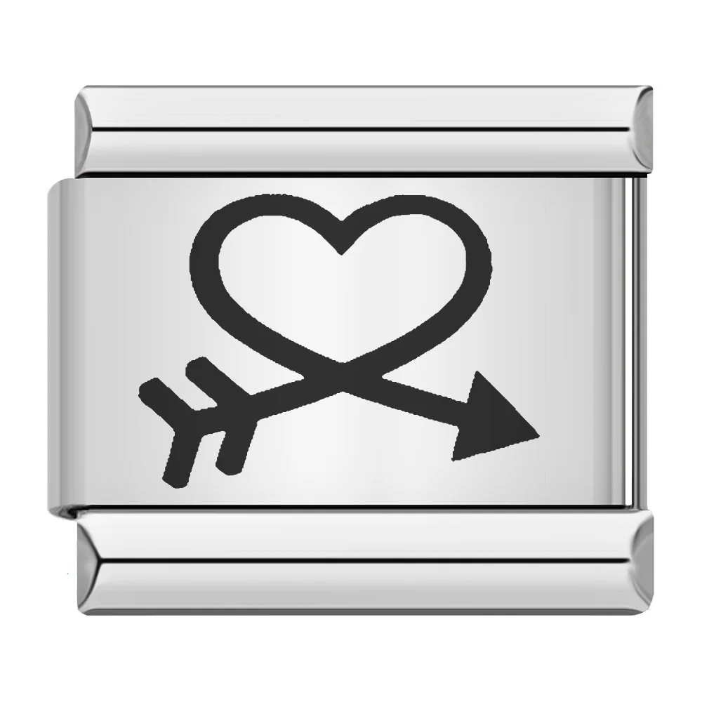 Valentine's Day Romantic Heart I Love Charm - Stainless Steel Bracelet Accessory