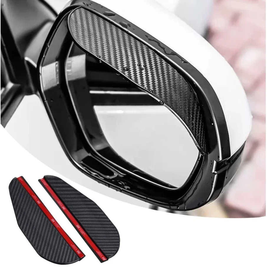 

2PCS Car Rearview Mirror Rain Eyebrow Visor Carbon Fiber Car Rearview Side Snow Sun Visor Rain Cover Car Mirror Accessories