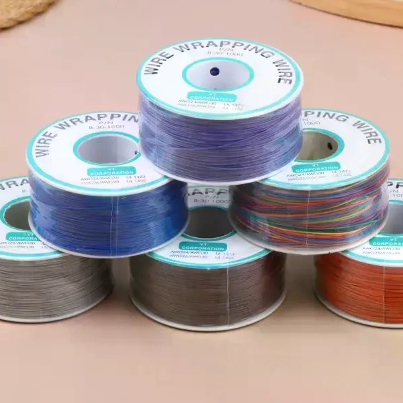 11가지 색상 250M 30AWG 와이어 래핑 와이어 B-30-1000 UL1423 주석 ..
