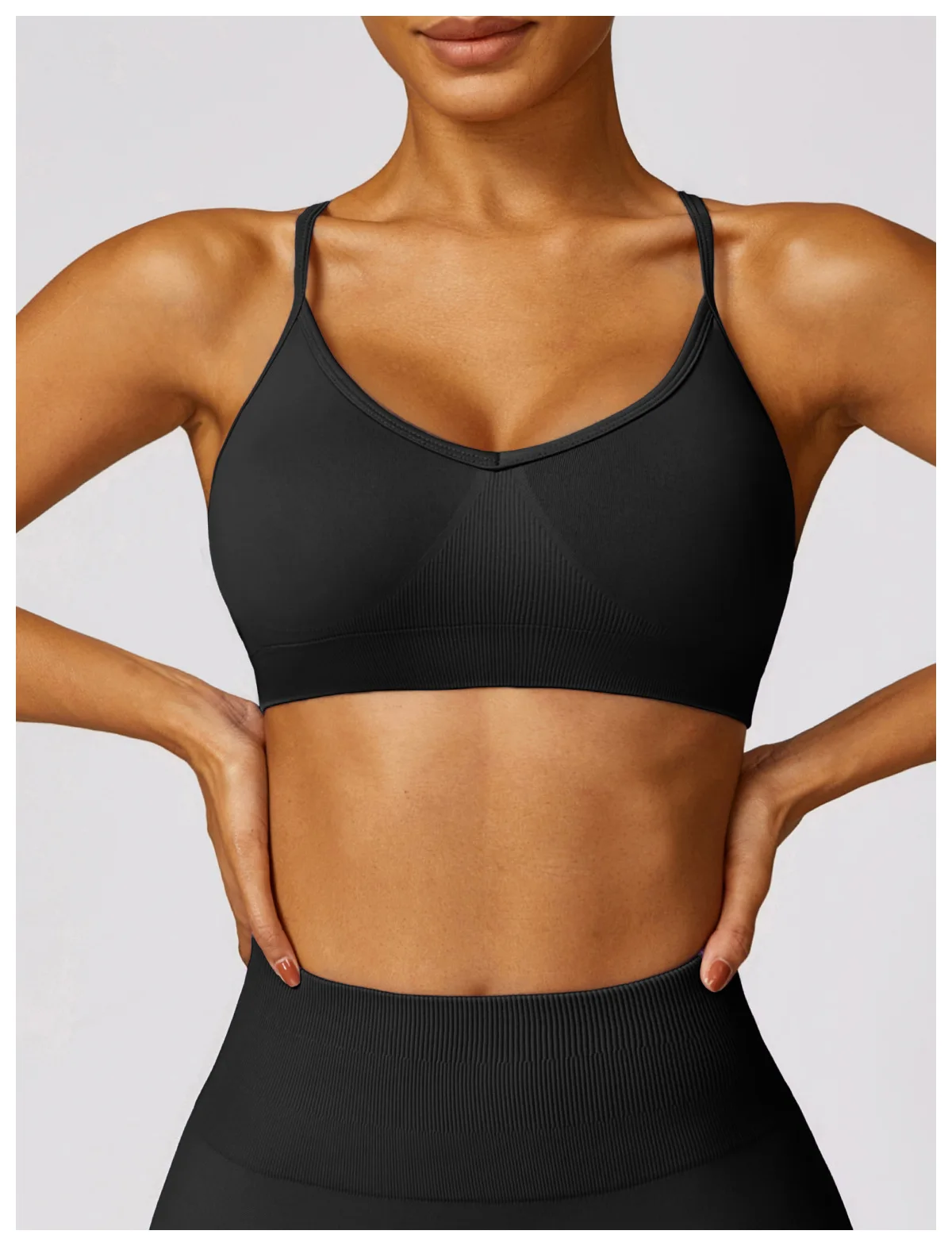 Women Cross Strap Sports Bra Top Women Push Up Seamless Sport Bra Yoga Gym Crop Top Brassiere Fitness Sport Bra Breathable Bras