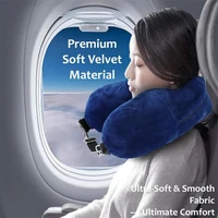 Portable Fillable Neck Pillow Space-saving Fillable Clothes Neck Pillow Adjustable Comfortable Flannel For Car Train Airplane 2