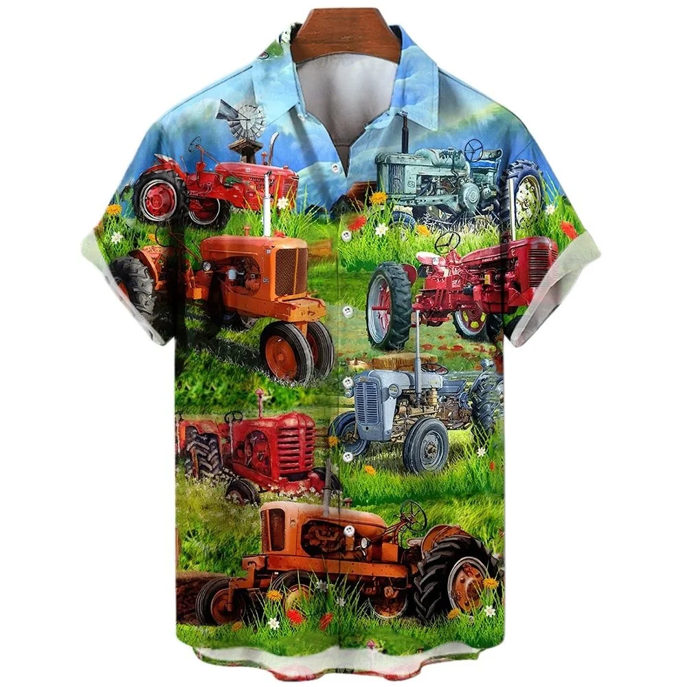 2024 Hawaiian Vintage Men's Shirts Fashion Leisure Summer Holiday Beach Manga Street Style Social Tropical Passionate And Spicy