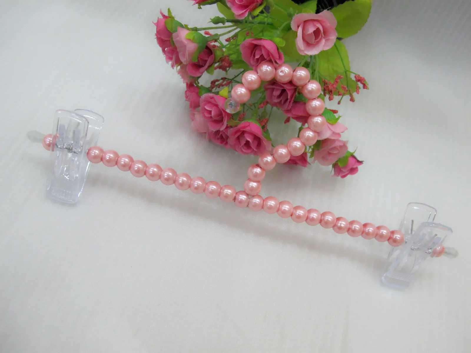 10PCS 32CM White/Pink Pearl Pants Clip Pants Rack Clothes Rack Clothing Store Display Pants Rack Hanger Wholesale 5