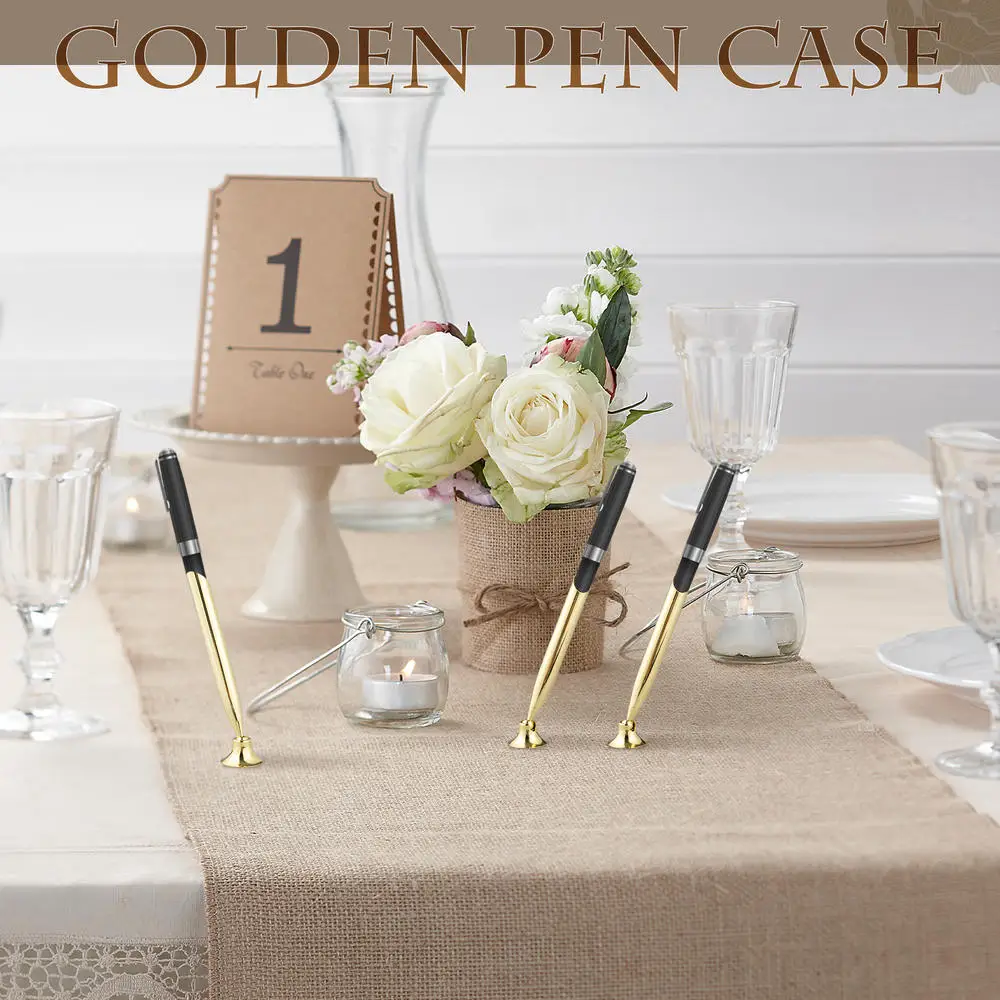 Pen Holder Stand Fixed Gel Pen Holder for Bank Hotel Counter Front Desk Signature Form Filling Sign Name Swivel Rod Rotating Holder