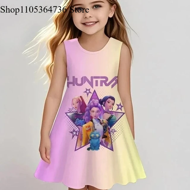 Robe sans manches Kpop « Demon Hunter » printemps/été - Robe mignonne et ludique pour la plage et les activités de plein air pour filles, tendance 1