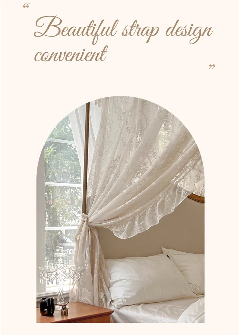 Description Picture 2 of itemSummer Princess Palace Mosquito Net without Frame Romantic Three-door Lace Bed Curtain Home Decor