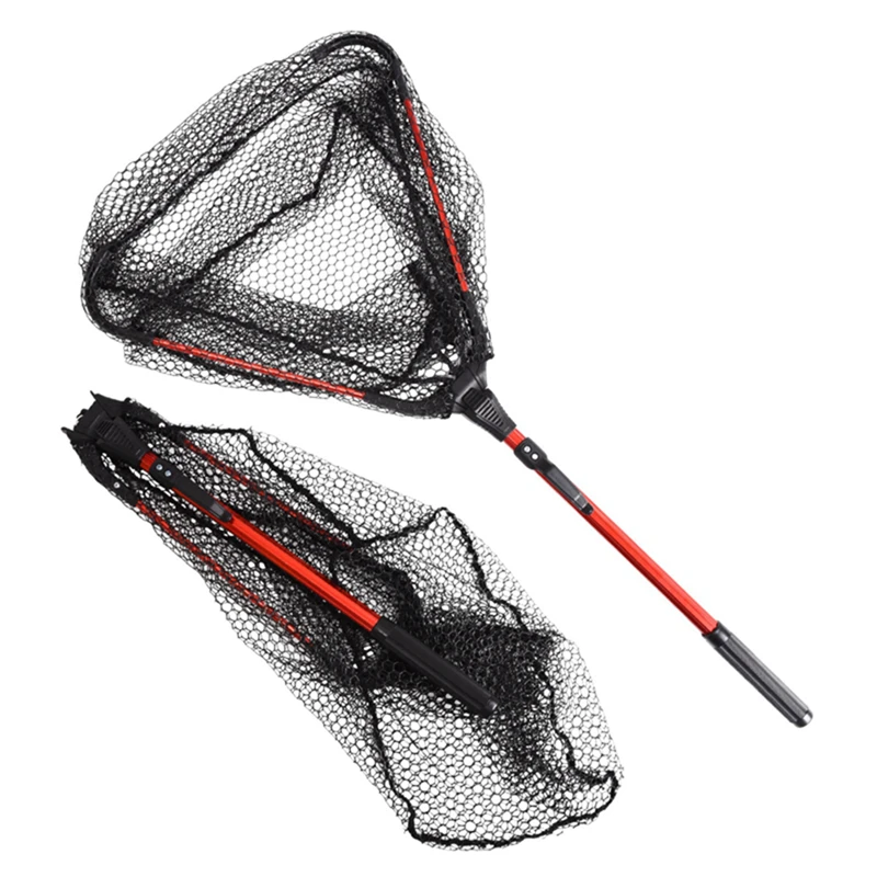 Collapsible Fishing Net Trout Catch Net Aluminum Alloy Single Section Soft  Rubber Fly Fishing Catching Releasing Accessories - AliExpress