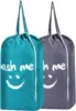 Smile Shape Nylon Laundry Bag Wash Me Travel Storage Pouch Machine Washable Dirty Clothes Organizer Wash Drawstring Bag 6