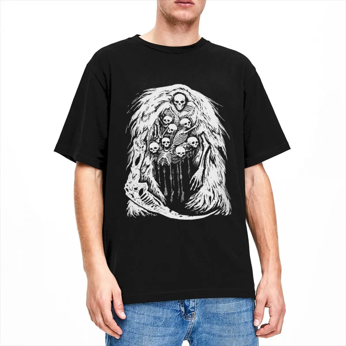Футболка хлопковая с коротким рукавом для пар, базовая Повседневная рубашка с принтом The Gravelord Dark души, Y2K, уличная одежда, лето