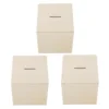 3Pcs Painted Wood Piggy Bank Square Wooden Saving Jar Kids Multi Function Coin Case Money Box Home Decor Storage Box Toy Gift 4