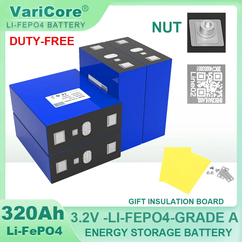 

4pcs VariCore 3.2V 320Ah 280Ah 105Ah LiFePO4 battery 3C Lithium iron phosphate battery for 4S 12V 24V Golf Cart Yacht solar RV