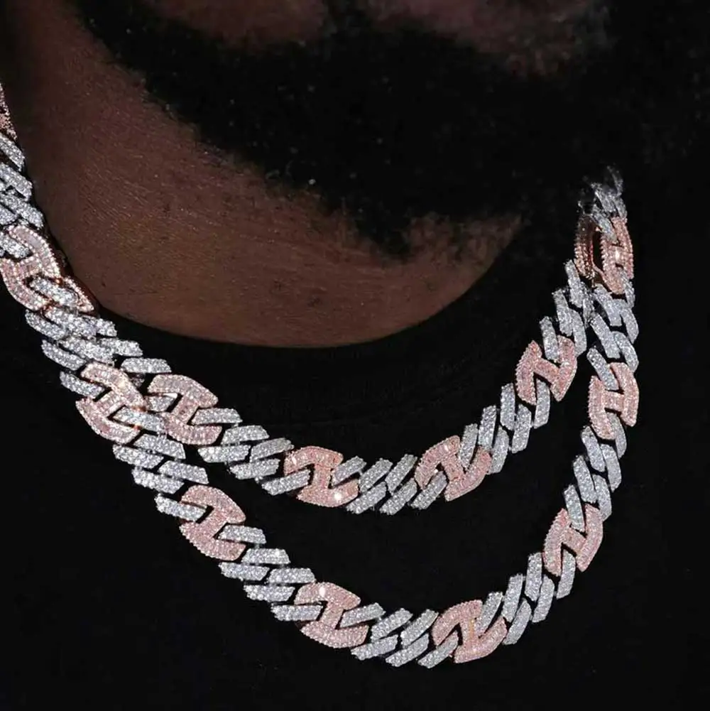 15MM Cuban Link Chain for Men Iced Out 18K Gold Plated 5A+ Zicron Necklace Diamond Miami Prong Necklace Bling Luxury Jewelry