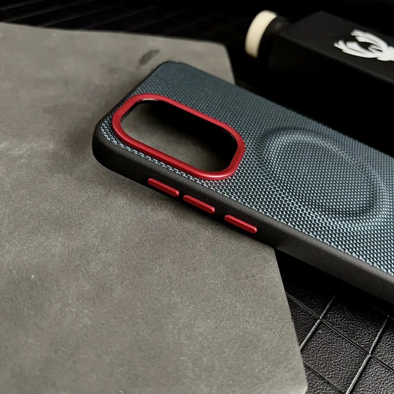 Luxury Magnetic Soft TPU & Nylon Woven Leather Anti-Fingerprint Phone Case