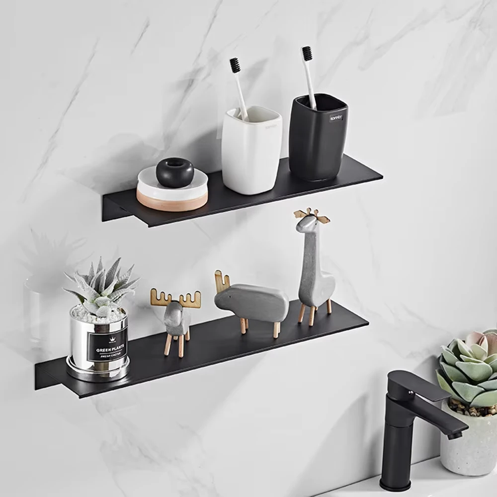 Aluminum Wall-Mounted Floating Bathroom Shelf 2