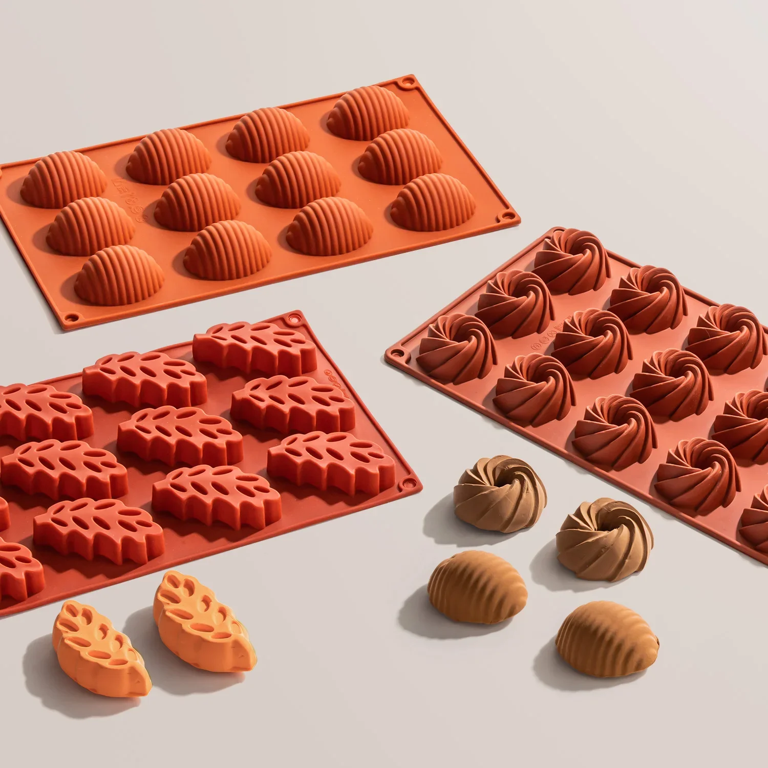 12 Cavity Oval Savarin Soap Mold Mould Muffin Cupcake Pan Silicone Jelly Polymer Clay Craft Art DIY  Kitchen Baking Tools