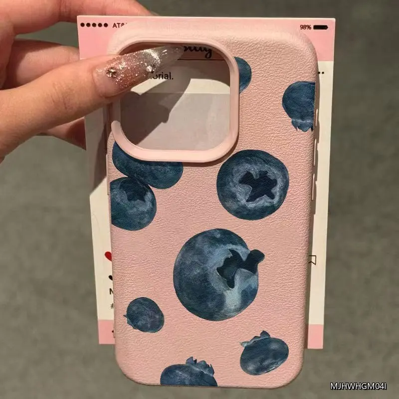 Minimalist Blueberry Pattern Silicone Bumper Phone Case