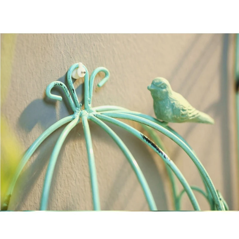 Vintage Country Wall Hanging Wire Iron Half Bird Cage Vaso Di Fiori Decorazione Del Giardino Retro Birdcage Storage Rack Pot A Facile Da Usare