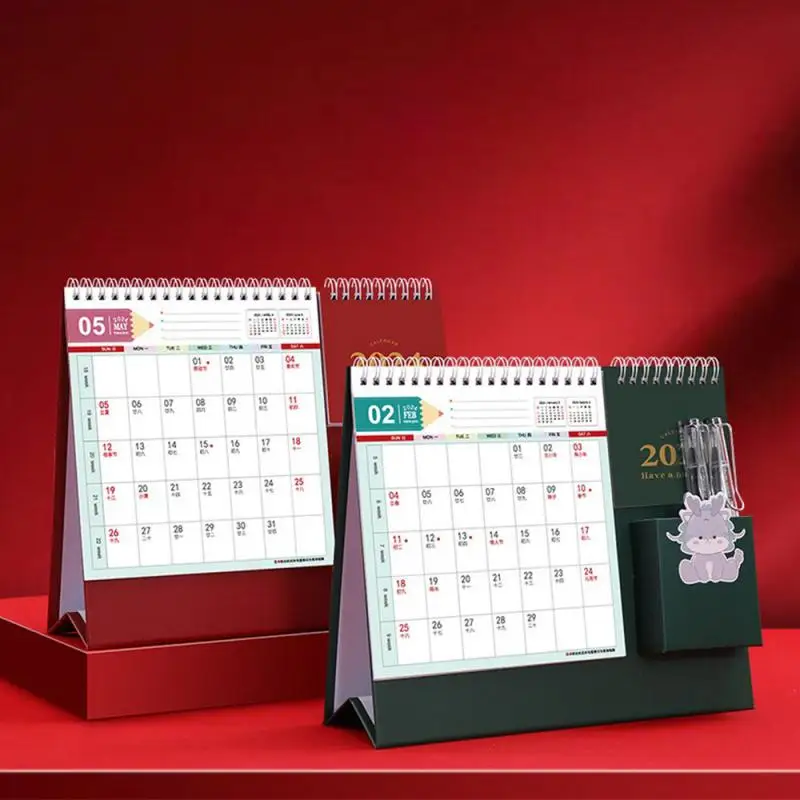 

New Years Eve Desk Calendar Pen Holder Design 2024 New Years Eve Year Of The Dragon Creativity Printed Products Check-in Planner